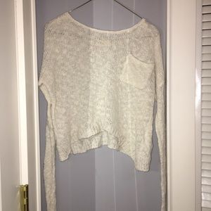 Long sleeve white sweater crop top